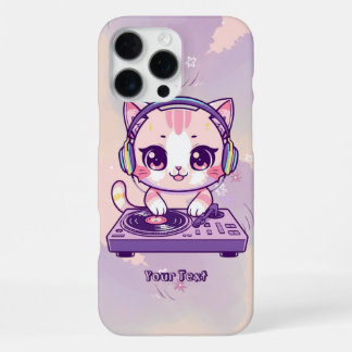 Cute Cat DJ Pastel Kawaii Style for Music Lovers iPhone 16 Pro Max Case