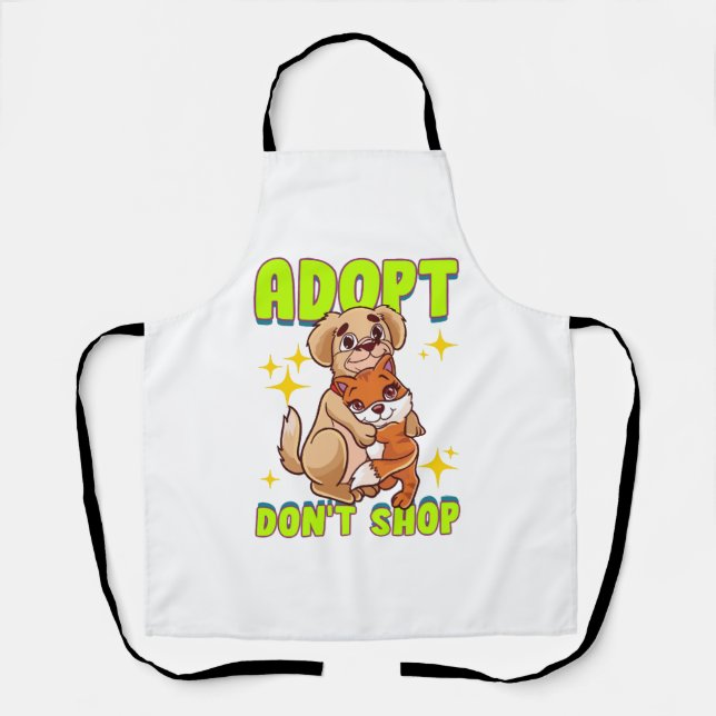 Cute Cat Dog Adopt Don t Shop Apron (Front)