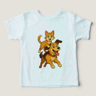 Cute Cat & Dog Kids T-Shirt -Perfect Beautif Gift 
