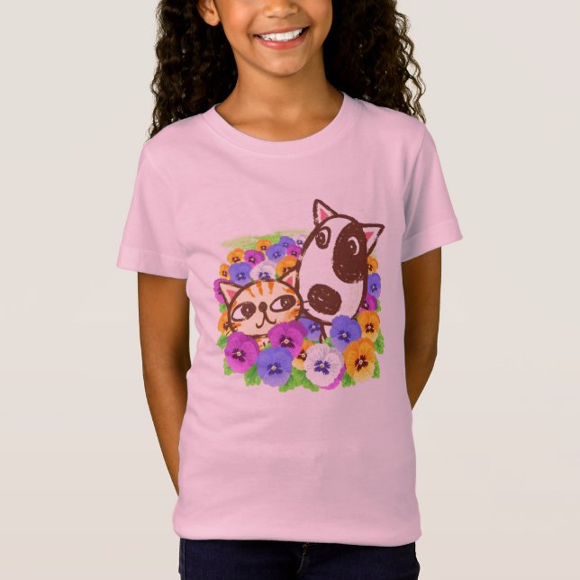 Cute Cat & Dog T-Shirt (Front)