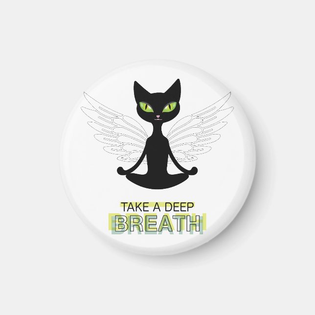 Cute Cat Doing Yoga Magnet (Front)