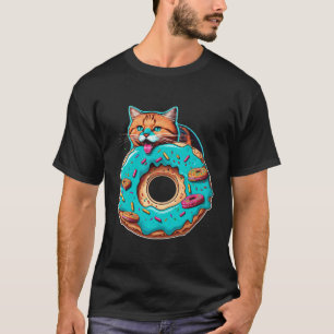 Cute Cat Doughnut Graphic Tees Men Women Boys Girl