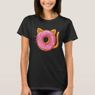Cute Cat Doughnut Pink Sprinkles Cool Doughnuts T-Shirt