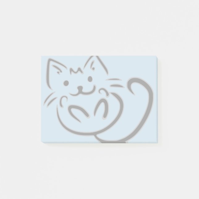 Cute Cat Drawing Post-it Notes (Front)