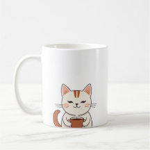Cute Cat Drinking Coffee Mug