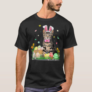 Cute Cat Easter Day Bunny Eggs Costume Gift Mens  T-Shirt