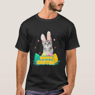 Cute Cat Easter Day Bunny Eggs Costume Gift Mens W T-Shirt