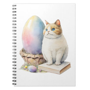 Cute Cat Easter Egg Happy Easter Day, Easter Cat Notebook