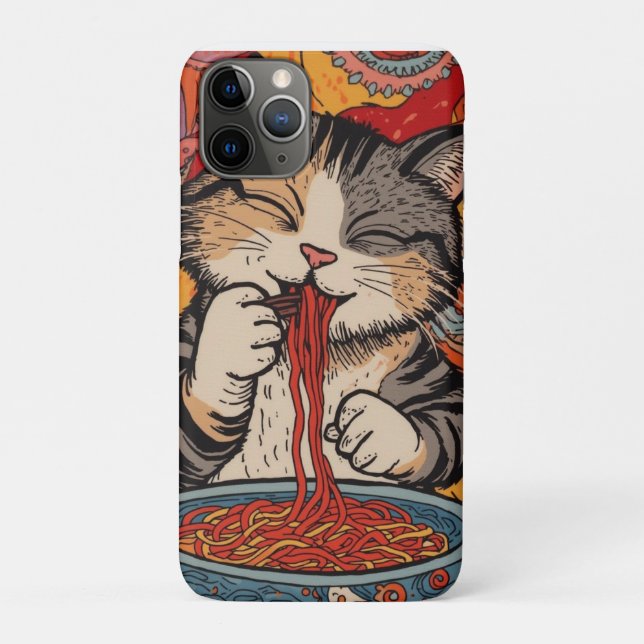 Cute Cat Eating Ramen Case-Mate iPhone Case (Back)