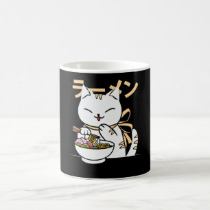 Cute Cat Eating Ramen Gift for Cat & Ramen Lover Coffee Mug