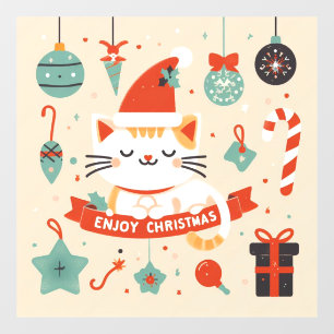 Cute Cat Enjoy Christmas season