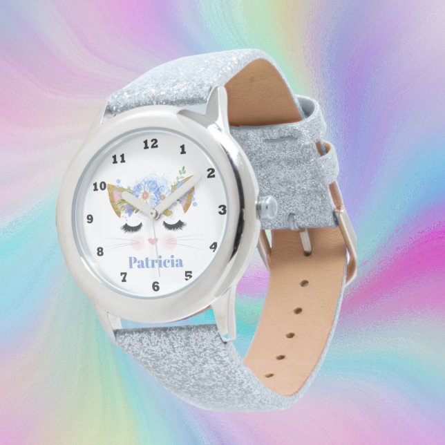 Cute cat face add name watch (Creator Uploaded)