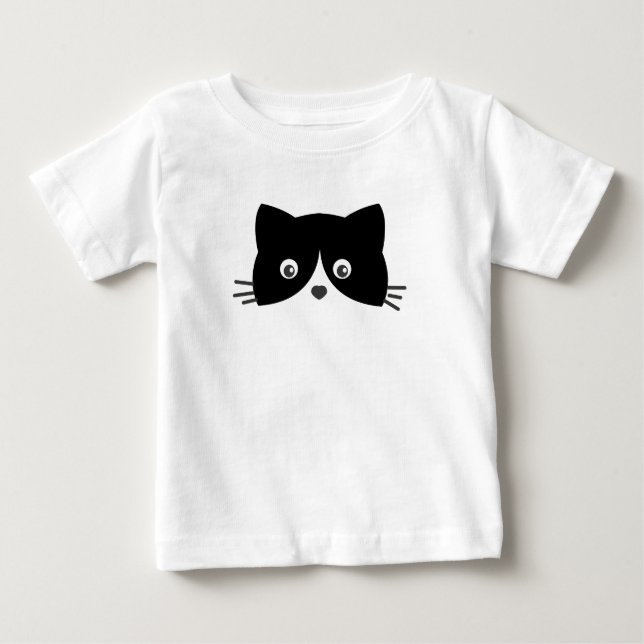 Cute Cat Face Baby T-Shirt (Front)