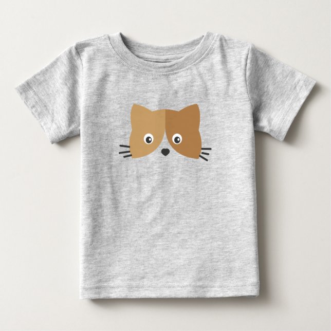 Cute Cat Face Baby T-Shirt (Front)