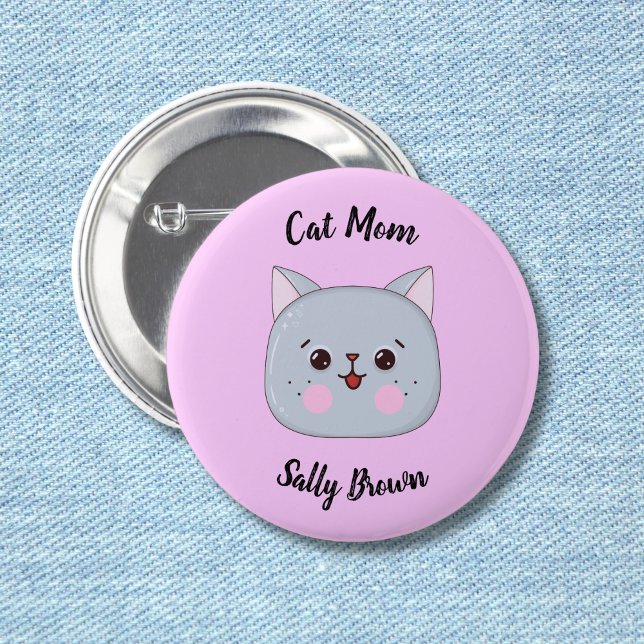 Cute Cat Face Cat Mum  6 Cm Round Badge (Creator Uploaded)