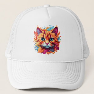 Cute Cat Face Digital Art Design-86002 Trucker Hat