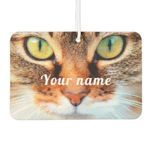 Cute cat face for cat lovers with custom name car air freshener