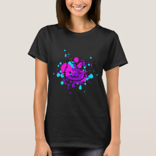 Cute Cat Face In Paint for kitten Colourful T-Shirt