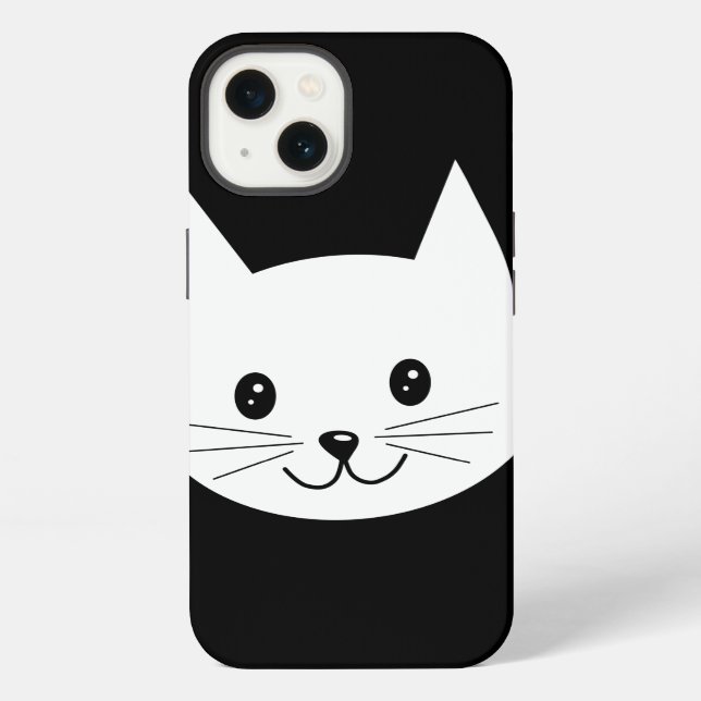 Cute Cat Face. iPhone Case (Back)