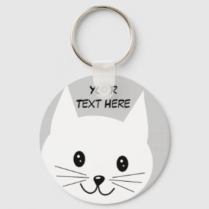 Cute Cat Face. Key Ring