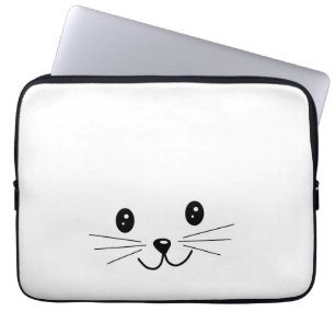 Cute Cat Face. Laptop Sleeve