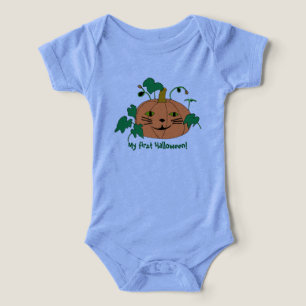 Cute Cat Face Pumpkin shirts for Baby