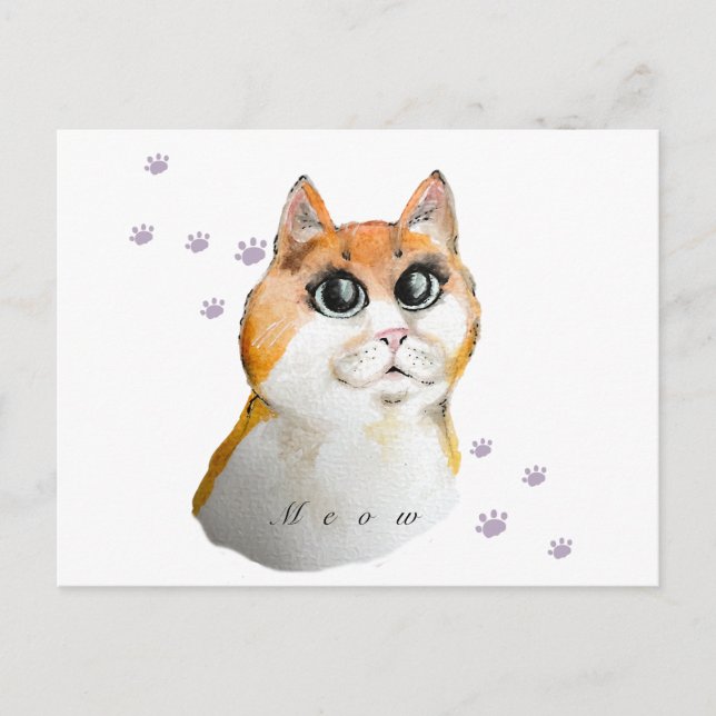 Cute Cat Face. Red cat.  Coffee Mug Postcard (Front)
