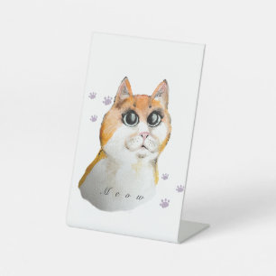 Cute Cat Face. Red cat. Coffee Mug Postcard Key R Pedestal Sign