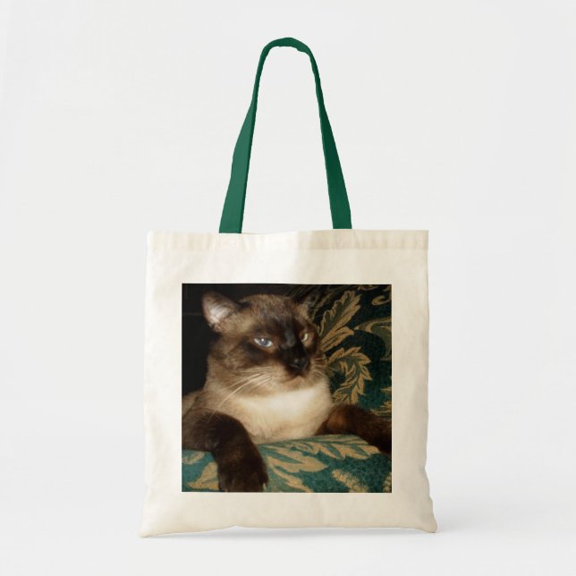 Cute Cat Face Siamese Kitty Tote Bag (Front)