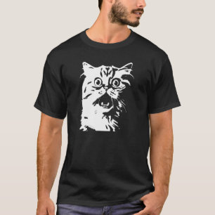Cute Cat Face Silhouette Funny Minimalist T-Shirt