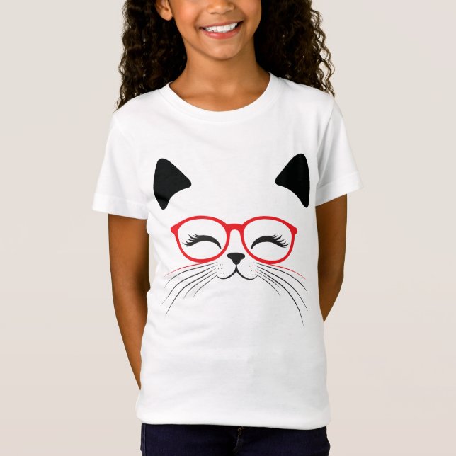 Cute Cat Face  T-Shirt (Front)