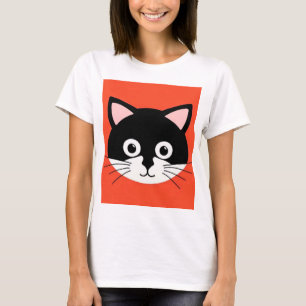 Cute Cat Face Vibrant Illustration T-Shirt