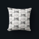 Cute Cat Faces Grey Cat Pattern Cushion<br><div class="desc">Sweet cat faces in shades of grey.</div>
