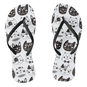 Cute Cat Faces Pattern Jandals