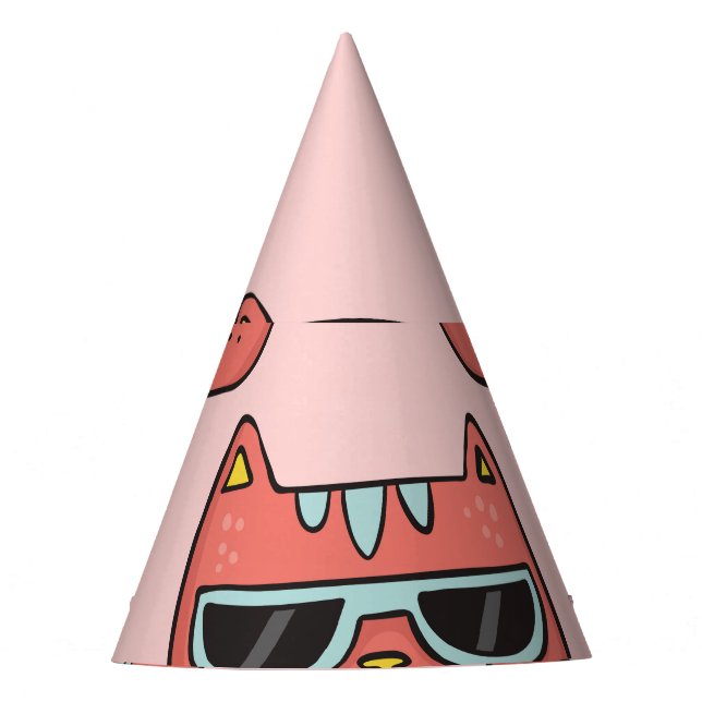 Cute cat faces, seamless pattern. party hat (Front)