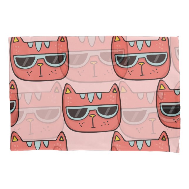 Cute cat faces, seamless pattern. pillowcase (Front)