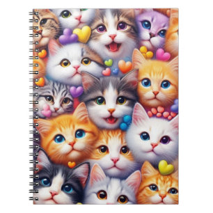 Cute Cat Faces Siral Notebook
