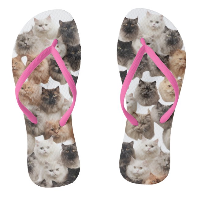 Cute Cat Faces Stylish Summer Jandals (Footbed)