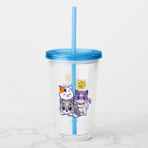 Cute Cat Family Acrylic Tumbler