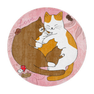 Cute Cat Family Cutting Board