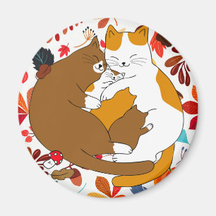 Cute Cat Family Magnet