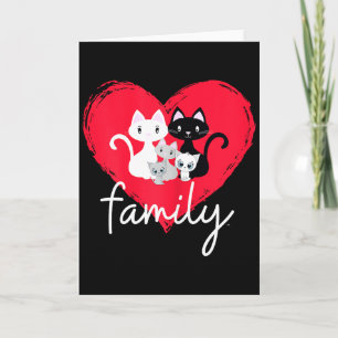 Cute Cat Family Valentine Day  Card