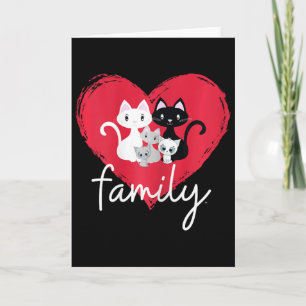 Cute Cat Family Valentine Day Card