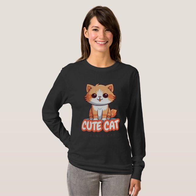 "Cute Cat Fashion Print – Stylish Kitty Design for T-Shirt (Front Full)