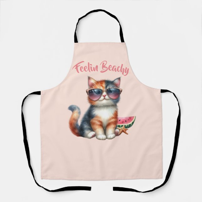 Cute Cat Feelin Beachy Apron (Front)