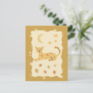 Cute Cat Folk Art - Artist Postcard
