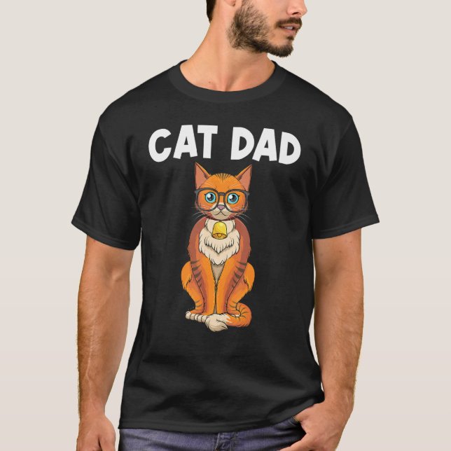 Cute Cat For Dad Father Kitten Feline Pet Cat T-Shirt (Front)