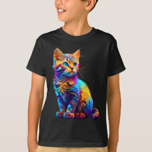 Cute Cat For Kitten Lovers Colourful Art Kitty Ado T-Shirt