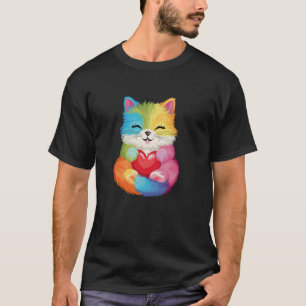 Cute Cat for Kitten Lovers Colourful Art Kitty Ado T-Shirt