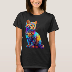 Cute Cat For Kitten Lovers Colourful Art Kitty Ado T-Shirt